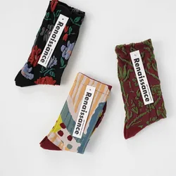 Women's Trendy Harajuku Retro Mid Tube Socks - High Quality, Fashionable & Versatile (3 Pairs) - One Size (3 Pairs Mixed Color)