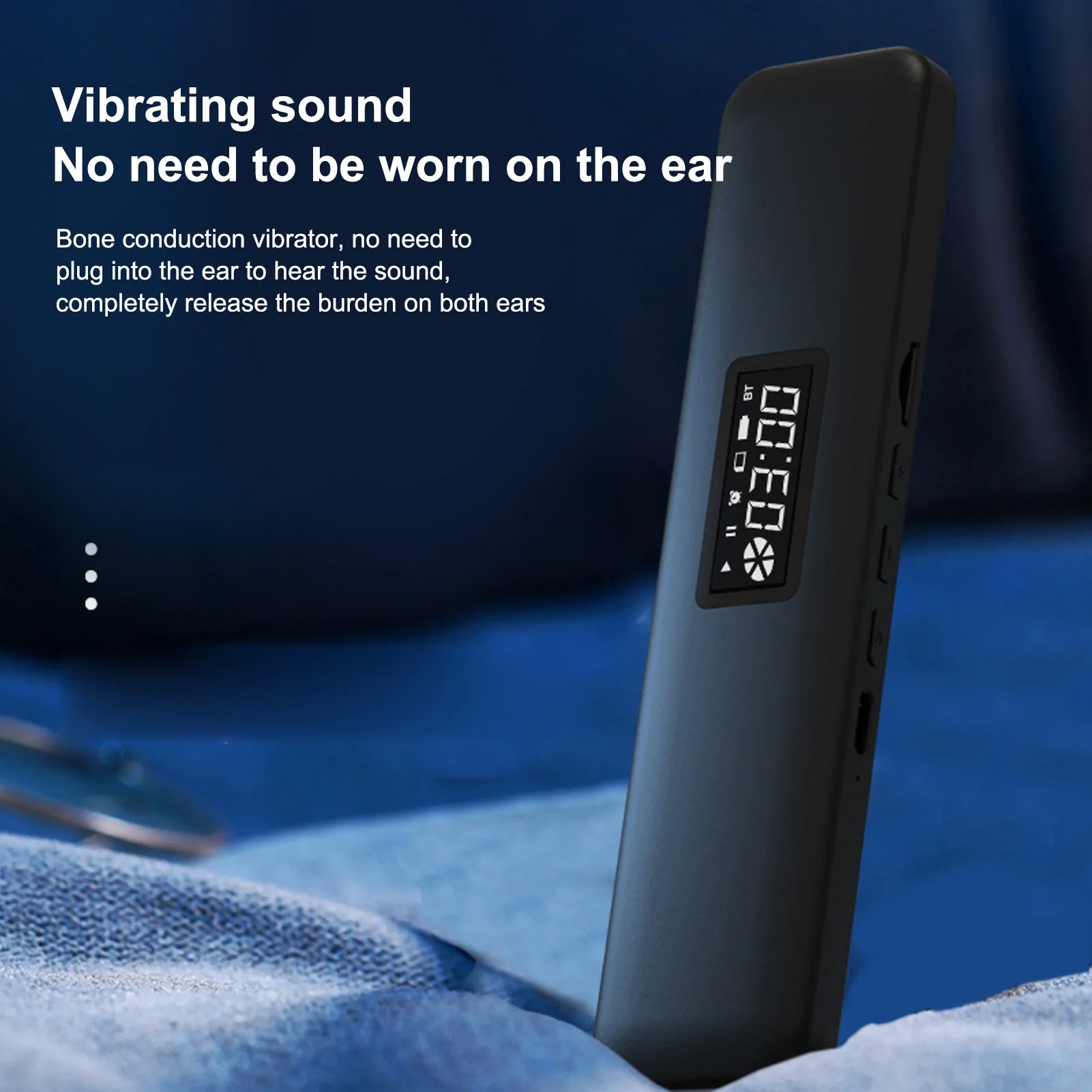 Bluetooth Speaker Mini Bluetooth Speaker Audio Speaker Bone Conduction Speaker Pillow Speaker Wireless Bluetooth Sleep Aid Timer Function Bone Conduction Manual Volume Control with Digital Display for Home