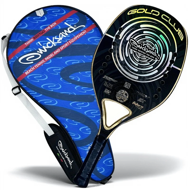 Quicksand Gold Club Beach Tennis Racket Black 12K Carbon Fiber Cool Laser Surface Design New Product For Adult Professional