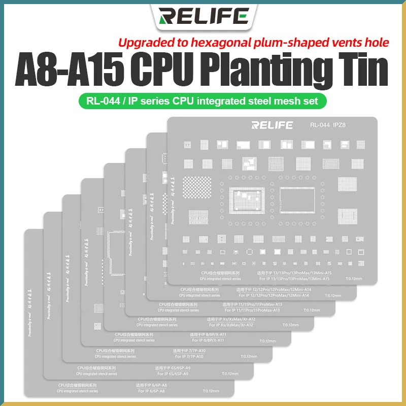 

RELIFE RL-044 IP/MI / SAM/HW Series CPU Integrated Steel Stencil Set Protection Integrated Tin Planting Steel Stencil