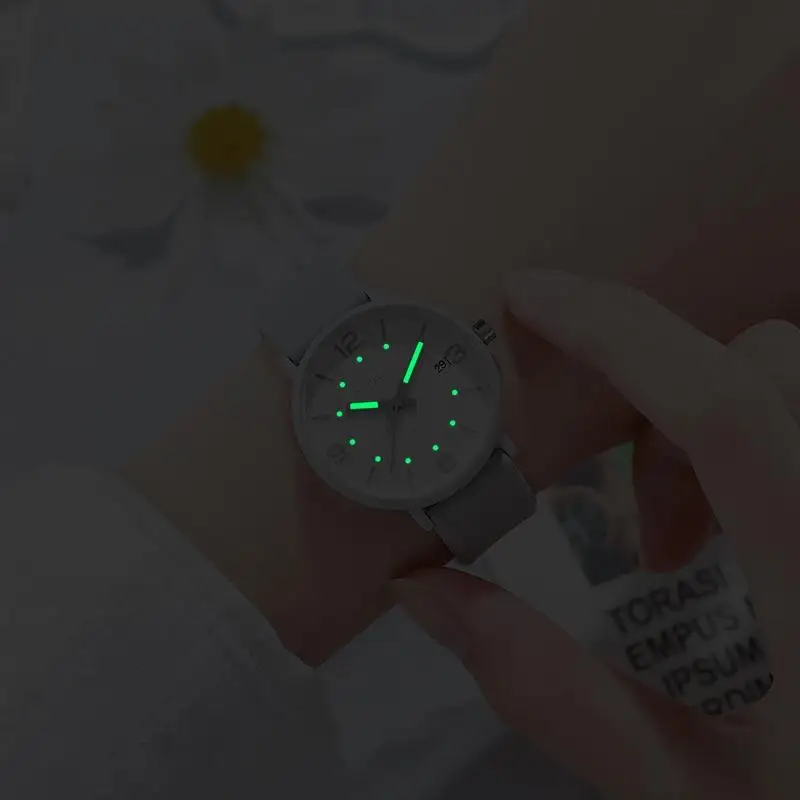Relógio de quartzo impermeável digital para mulheres, fita do silicone, calendário, simples, estudante, meninas relógio de pulso