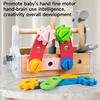 Montessori Children Wooden Tool Set Toys Pretend Play Tool Kit Construction Tools Simulation Repair Carpenter Tool Toys Gift 3
