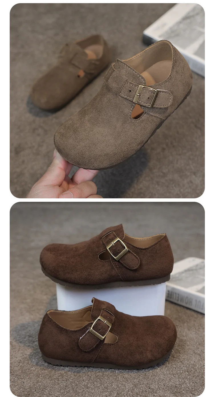 Kinder-Flachschuhe aus Wildleder für den Frühling Rutschfeste Weiche Sohle 2026 Brandneue Jungen- und Mädchen-Lederschuhe Retro Trendig – Detail 22