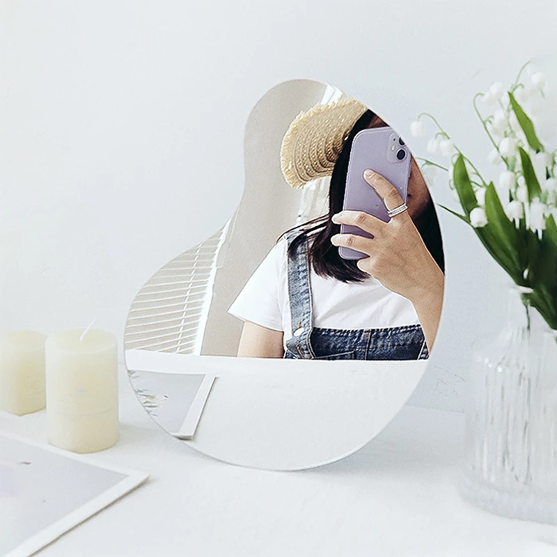 Makeup Mirror New Decorative Mirror Irregular Exquisite Makeup Mirrors for Bedroom Desktop Ornaments Mirror Home Decor Beauty Supplies