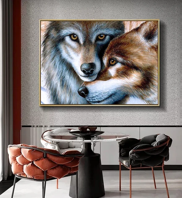 Pintura de diamantes 5D Diy, cuadro de animales, Tigre, Lobo, diamante  cuadrado personalizado, redondo, punto de cruz completo, mosaico,  decoración del hogar - AliExpress