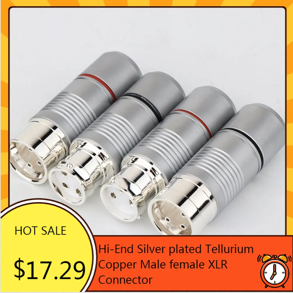 XR1813 4pcsVoodoo Hi-End Silver plated Tellurium Copper Male female XLR Connector audio XLR balance plug connector for hifi plug