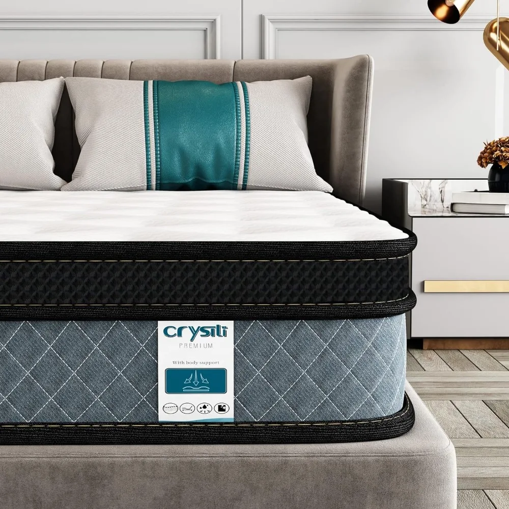 

Crystli Full Mattress, 10 Inch Memory Foam Mattress with Innerspring Hybrid in a Box Pressure Relief & Supportive Size 100-Night