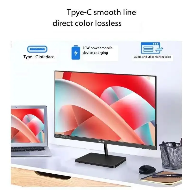 SANC 24인치 모니터 2K IPS+75HZ IPS 패널 디스플레이 LCD 디스플레이 화면 OF24Q 100Hz+2K 하드웨어 로우 블루라이트 타입-C