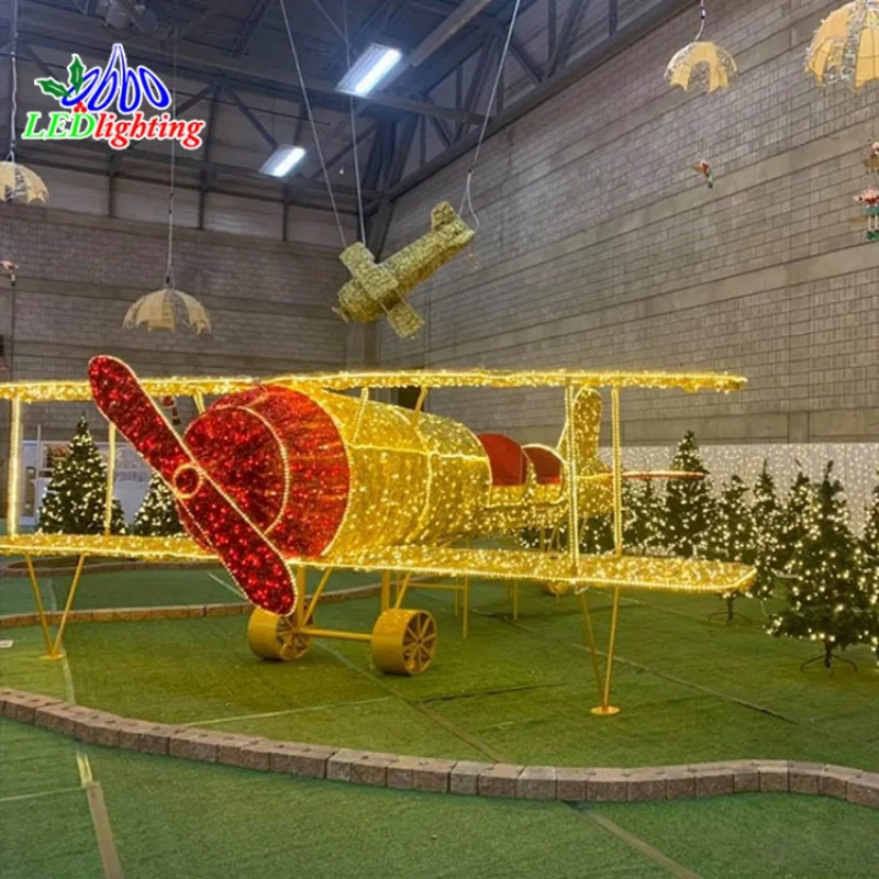 Custom.com mercial 3D airplane motif light led motifs 3D motif shape light plane