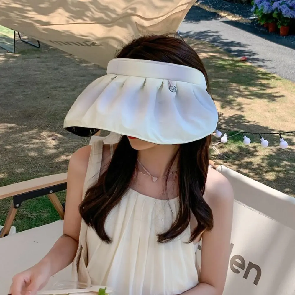 Sports Sun Hat Breathable Flower Visor Cap UV Protection Big Brim Empty Top Hat Sweet Korean Style Women Sunhat Summer