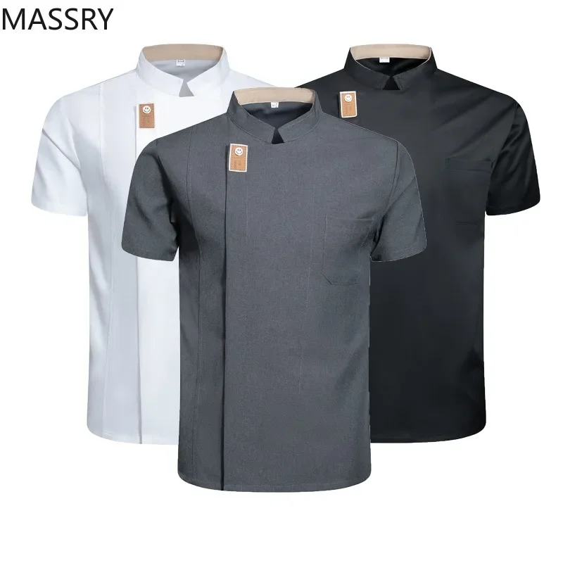 

요리사 셔츠 Chef Jacket for Men Women Short Sleeve Cook Shirt Bakery Restaurant Waiter Uniform Top