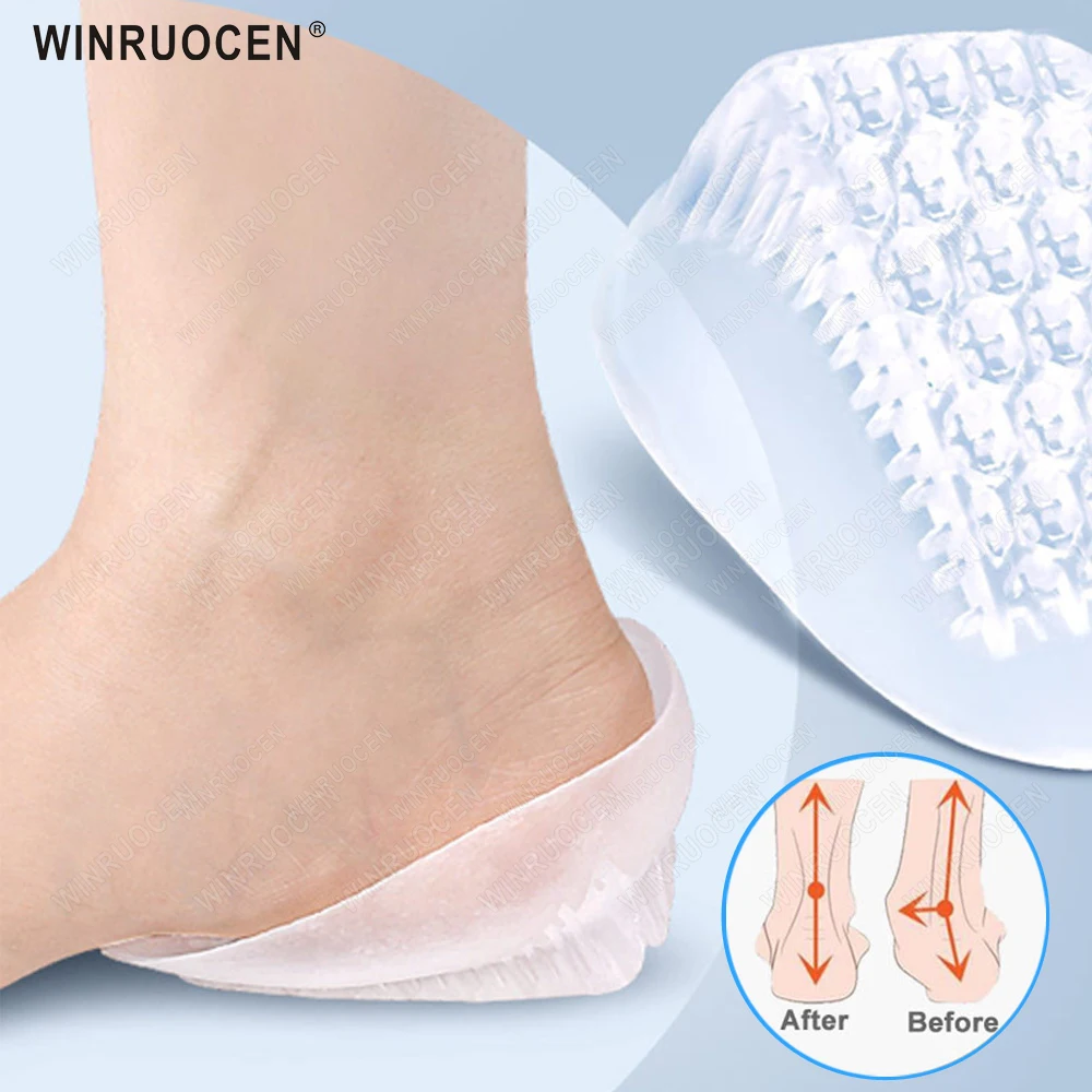 

Deep U-Shaped Gel Heel Cups Soft Inserts For Plantar Fasciitis Reduce Swelling Shock Absorption Heel Cracking Achilles Pain