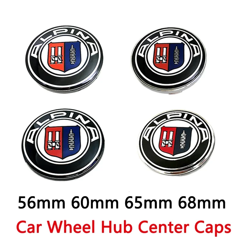 4pcs ALPINA 56mm 60mm 65mm 68mm Car Wheel Hub Center Caps Rims Dust-Proof Cover Badge Emblem For Auto Exterior Accessories wheel center caps