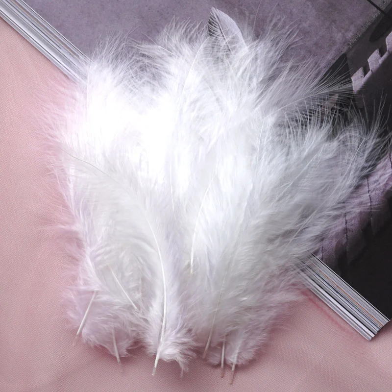 50pcs Natural Plumes 4-6 Inches 10-15cm Turkey White Feather Plume Fluffy Wedding Dress DIY Jewelry Decor Accessories Feathers