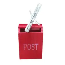 

Simulation Letterbox Vivid Wood Model Toy Mini Post Box Dollhouse Accessory DIY Newspaper Box for Entertainment