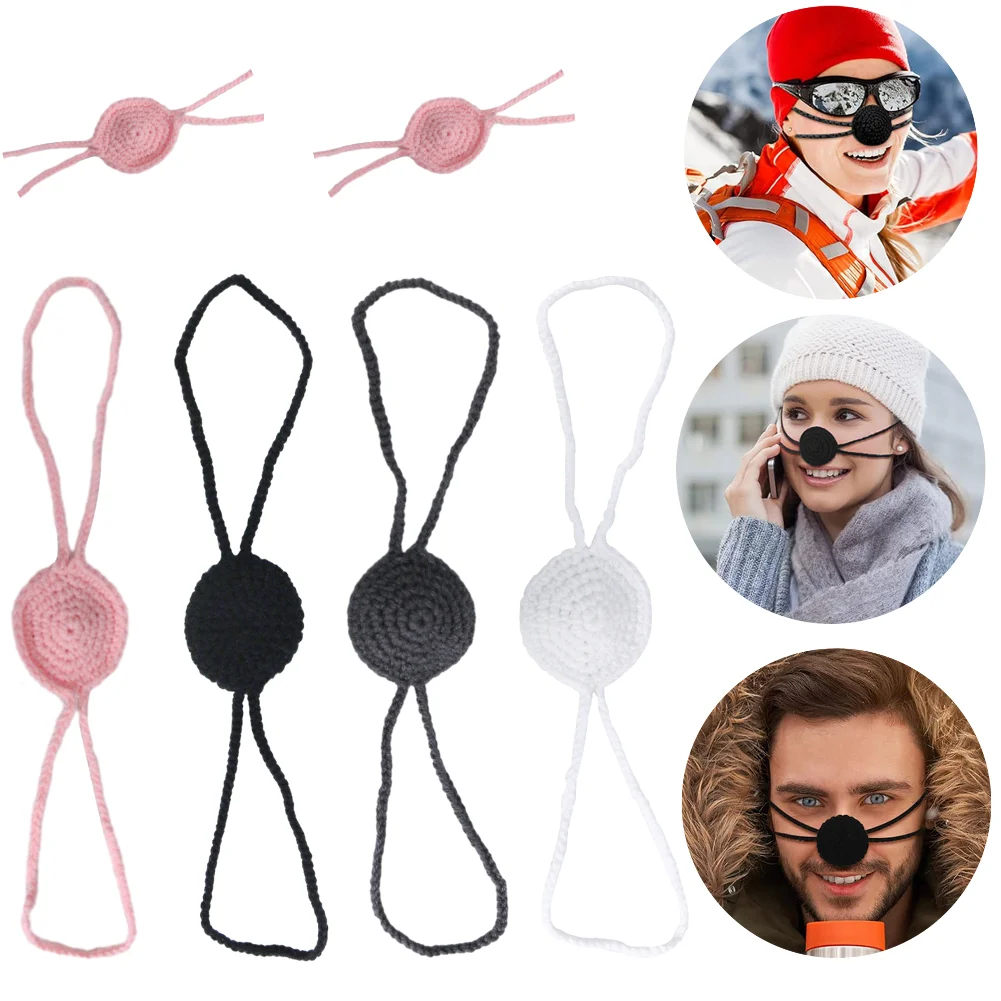 Crochet Nose Cover Nose Warmer Anti Dust Handmade Nose Mitten Windproof Soft Nasal Cover Breathable for Outdoor Frost Protection