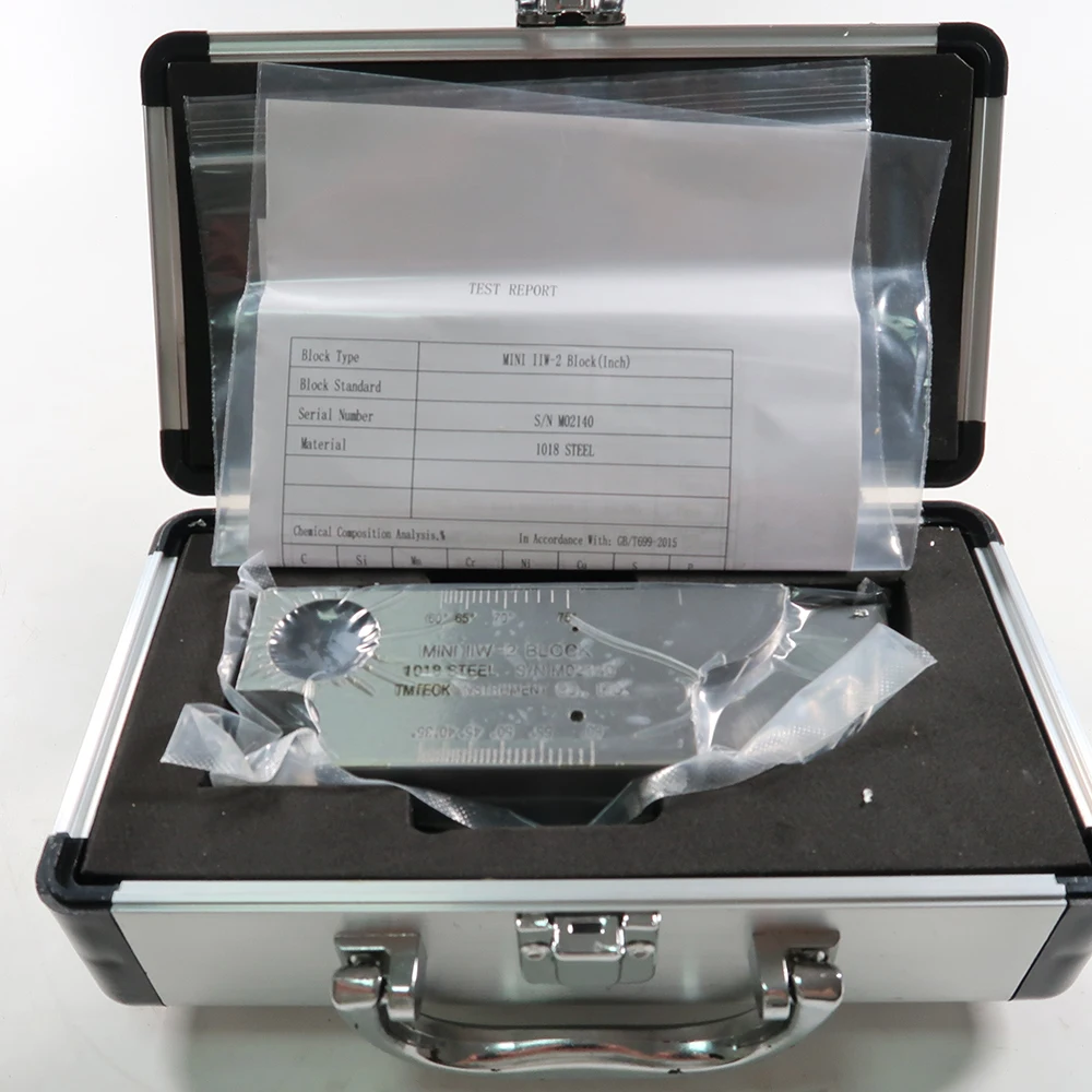 Mini IIW INCH type test block 1018 Steel Calibration Block