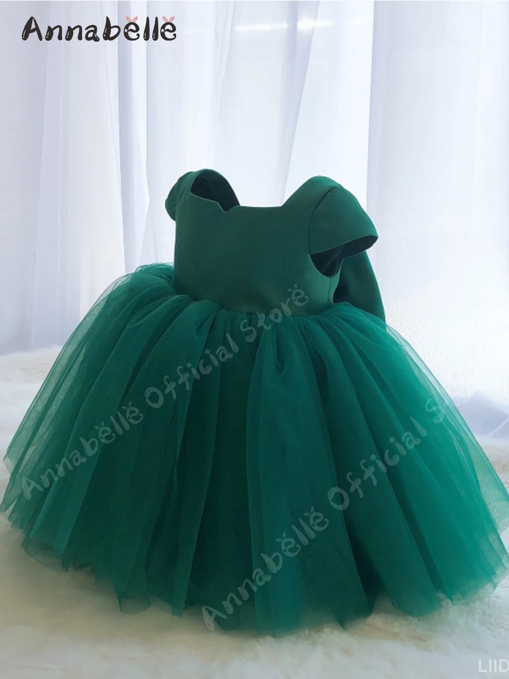 

Annabelle Dress For Girl Short Sleeve Flower Girl Dress Bow Elegant Chic Wedding Party Dress for Girl