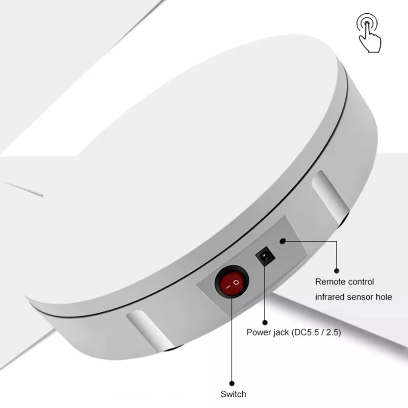 22-30CM Remote Control Electric Rotary Turntable 100KG Load Rotating Exhibition Display Stand Base for 3D Scanning Photography