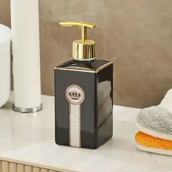 Ceramic Press Shampoo & Soap Dispenser – Gold Stroke 1