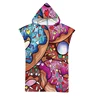 Microfiber Animal Printed Hooded Beach Towel for Adults Quick Dry Swimming Pool Poncho Tiger Lion Bath Towel With Cloak Bathrobe 2