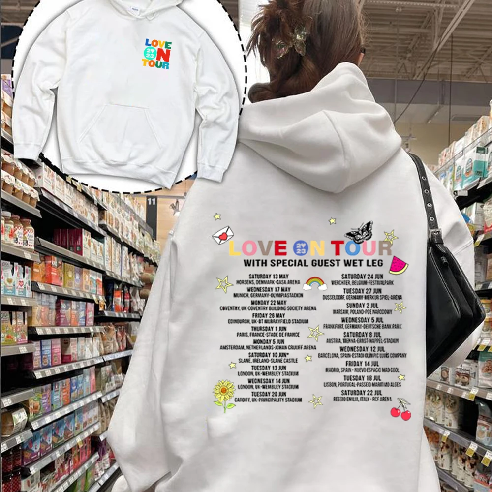 

Love on Tour 2023 Hoodies Front and Back Printed Graphic Sweatshirt Aesthetic HS Concert Hoodie Fans Gift Unisex Streetwear Top