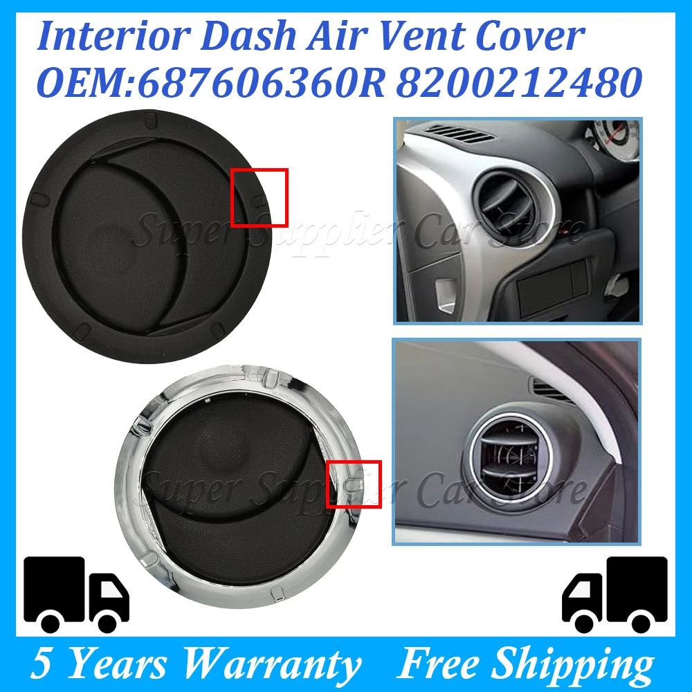 Per Renault Dacia Logan Sandero Master 3 Opel Interior Dash Air Vent Cover 687606360R 8200212480 8200464605