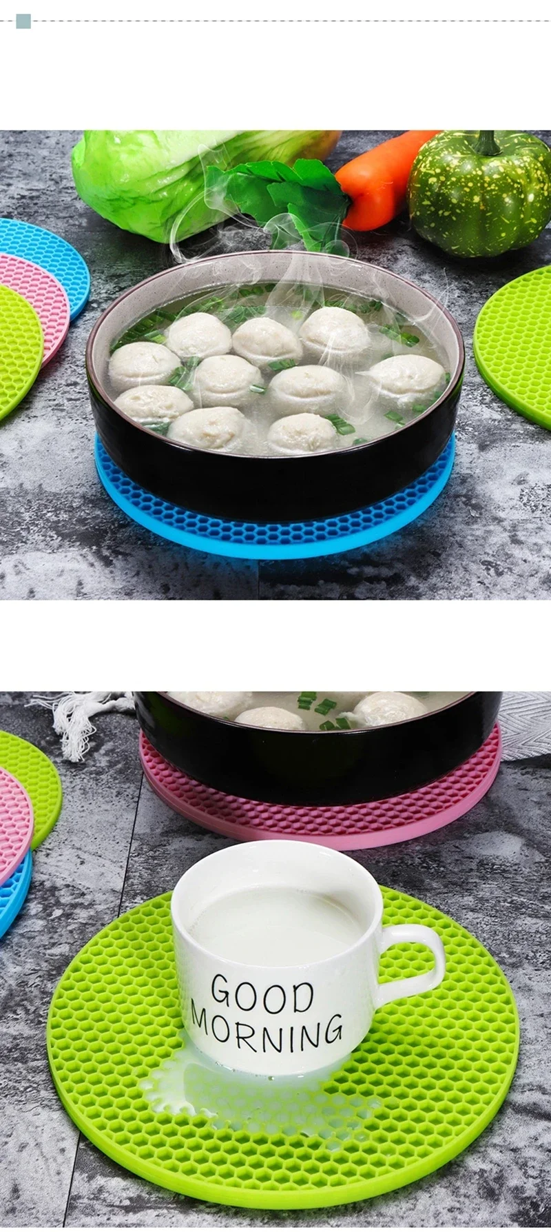 Easy to clean table pad food class silicone meal mat Anti-Slip heat insulation cushion anti-heat meal cushion