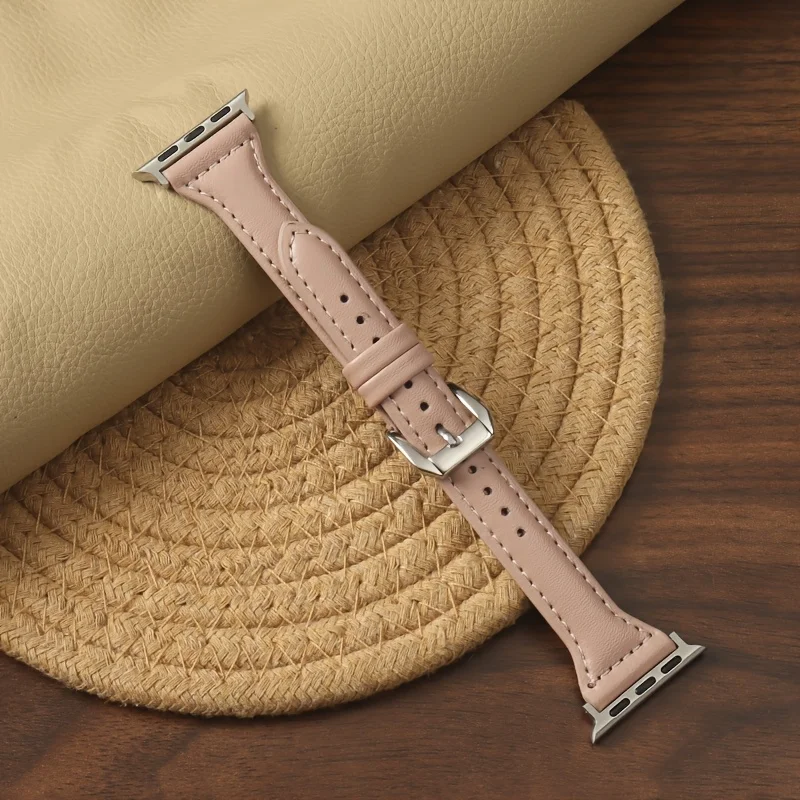 حزام جلدي نحيف لساعة أبل 11 العصابات 45 مللي متر 4...