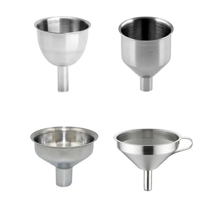 

Stainless Steel Funnel Kitchen Oil Liquid Metal Funnel For Juice Wine Coffee Filtering Kitchen Tools Small Mouth Strainer Filter
