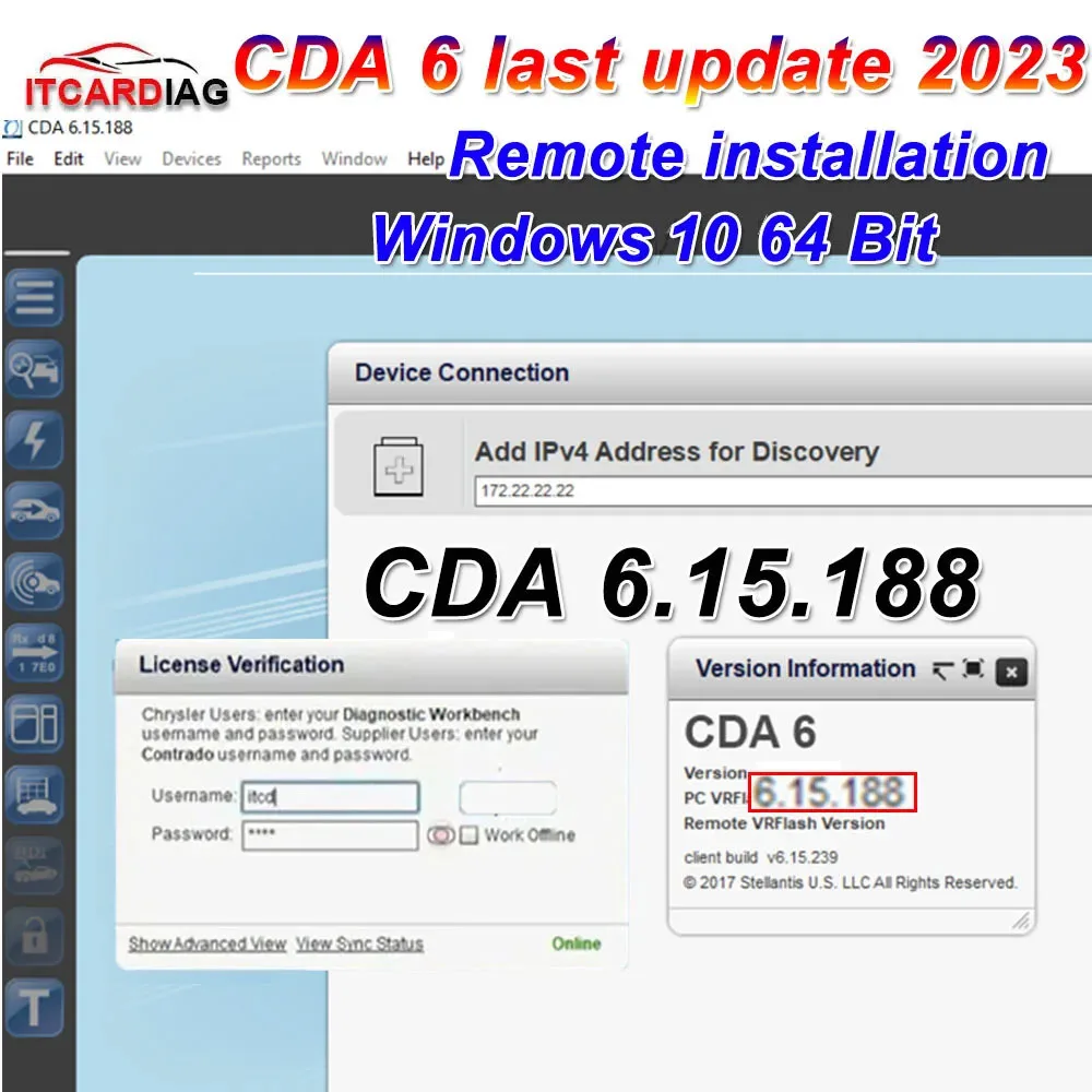 

2023 CDA 6.15.188 CDA6 Engineering Software Work with MicroPod 2 for FLASH Downloader AND VIN EDITING for DODGE/CHRYSLER /JEEP
