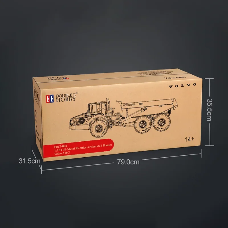 RTR E017-001 RC 1/16 Electric Cylinder Version Full Alloy Articulated Truck Model Vehicle Articulated Truck Model Adult Toys 6