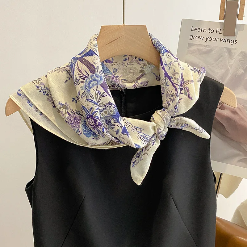 Floral Print 70cm Square Scarf Image 2