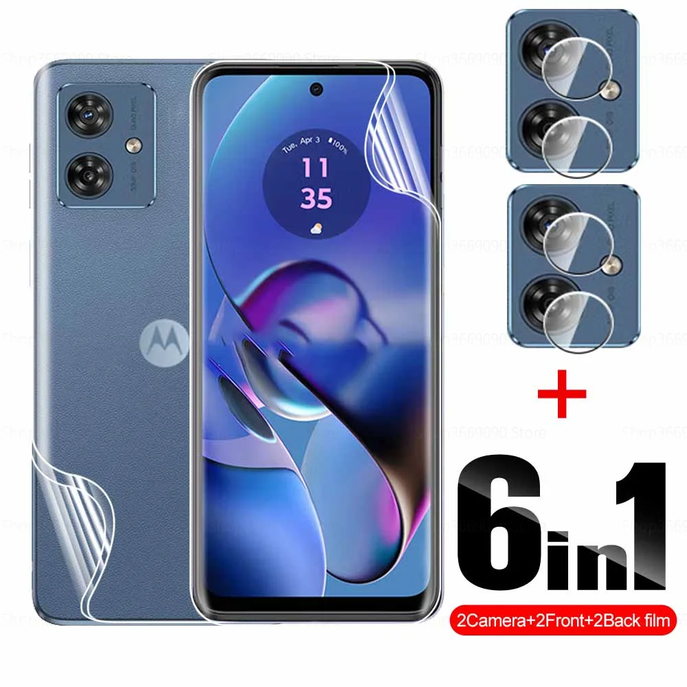 

6 в 1, Гидрогелевая Защитная пленка для объектива камеры Motorola Moto G54 Turbo Edition