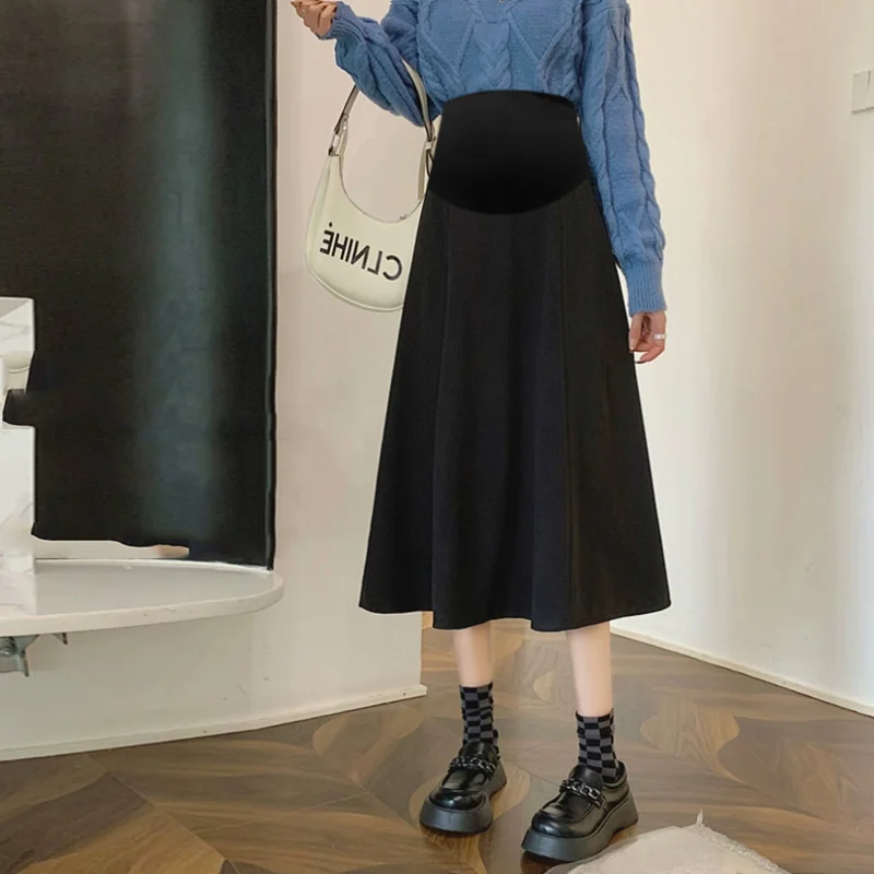 Workplace Cotton Long Maternity Half Skirts for Pregnant Large Size Pregnancy Women Clothes