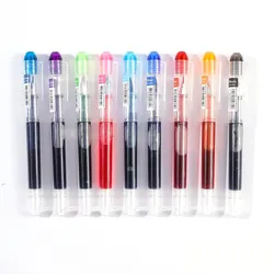 9-Piece Assorted Color Disposable Fountain Pen Set with Extra Fine Nibs and Large Ink Capacity - F (9pcs Fountain)