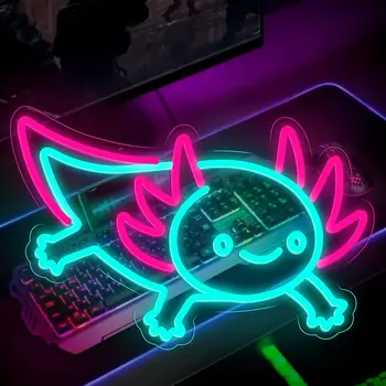 Axolotl LED Neon Sign – Cute Gamer Wall Decor