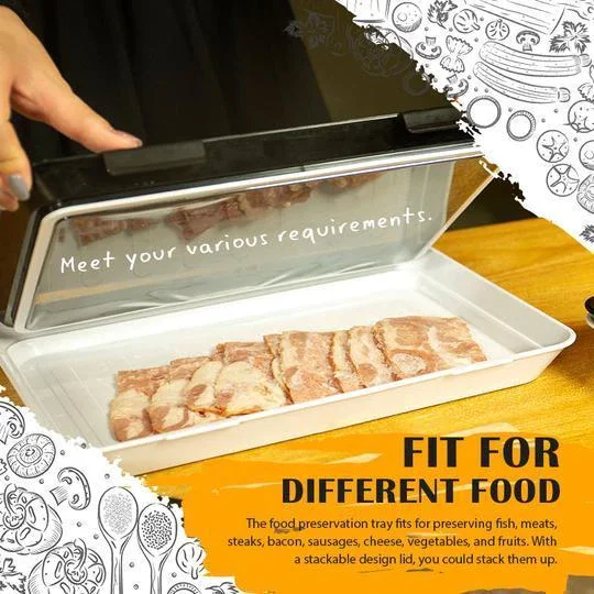 Storage Tray Food Preservation BPA Free Reusable Stackable Safety Plastic Refrigerator Storage Keep Fresh