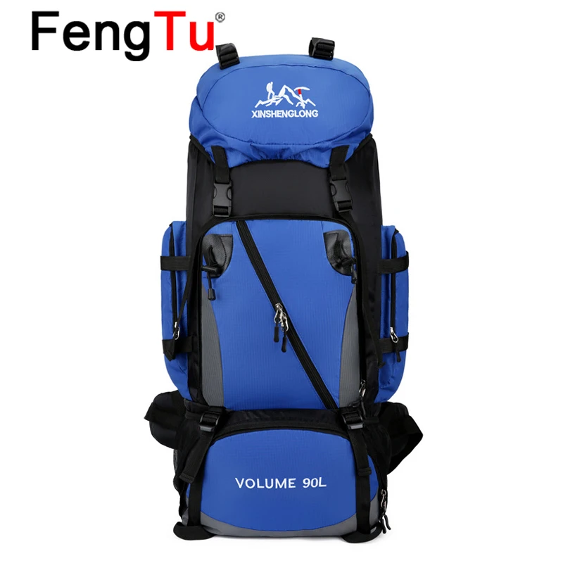 

FengTu 90L Large Capacity Traveling Luggage Bag Outdoor Mountaineering Bag Traveling Backpack Hiking Camping Backpack