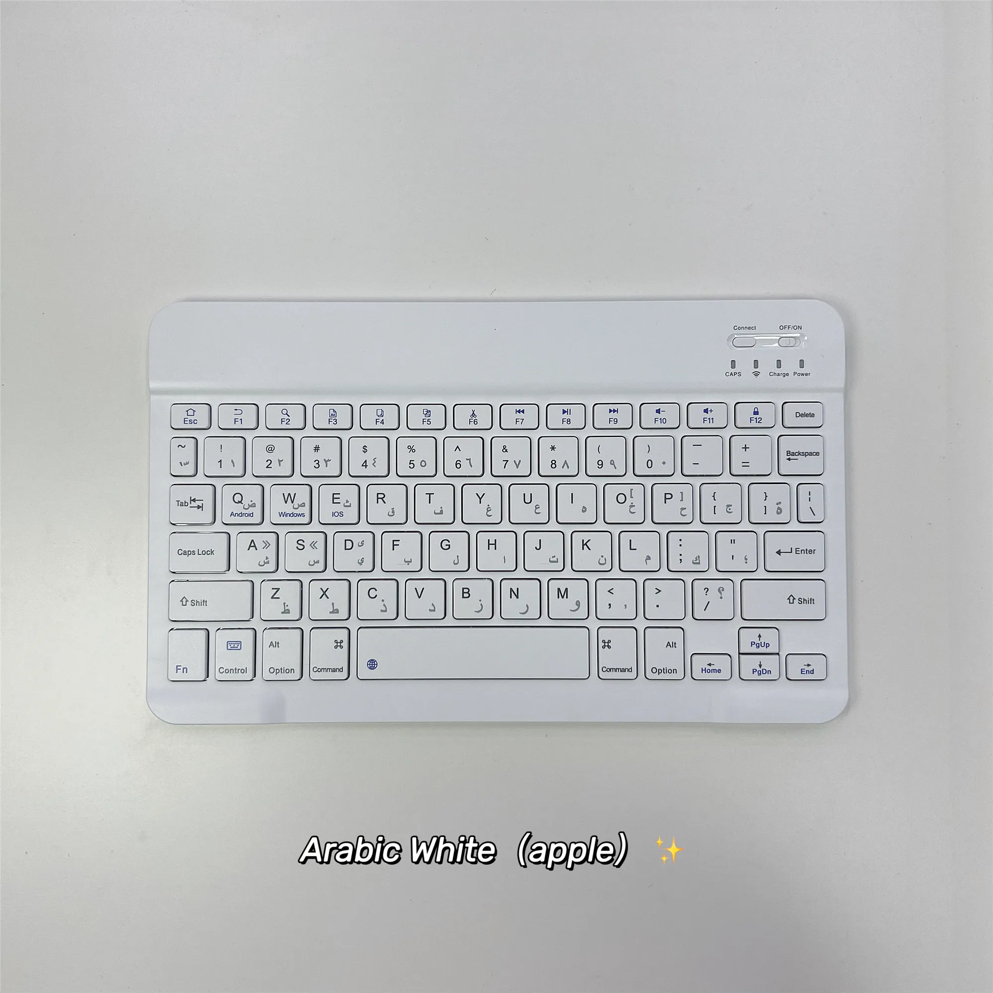 Arabic language Bluetooth-Compatible Wireless Portable Mini Rechargeable Keyboard 78-Key for Apple iPad iPhone MacBook iOS