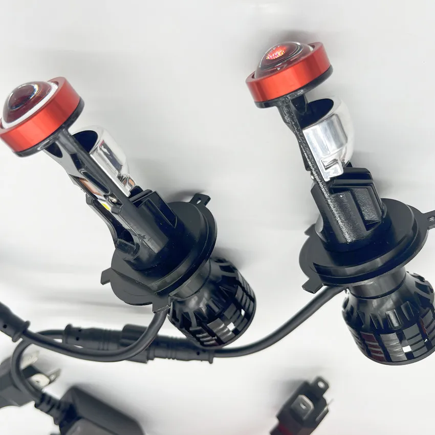 Canbus LED 미니 프로젝터 램프, 오토바이 헤드라이트, 자동차 전구 변환 키트, 하이/로 빔, 100W, 30000LM, H4, 9003, H7, 3D 렌즈