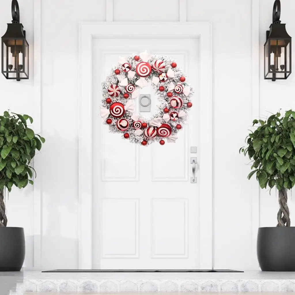 Christmas Wreath Decor Decor Ornament 40cm Red Garland Candy Simulation for