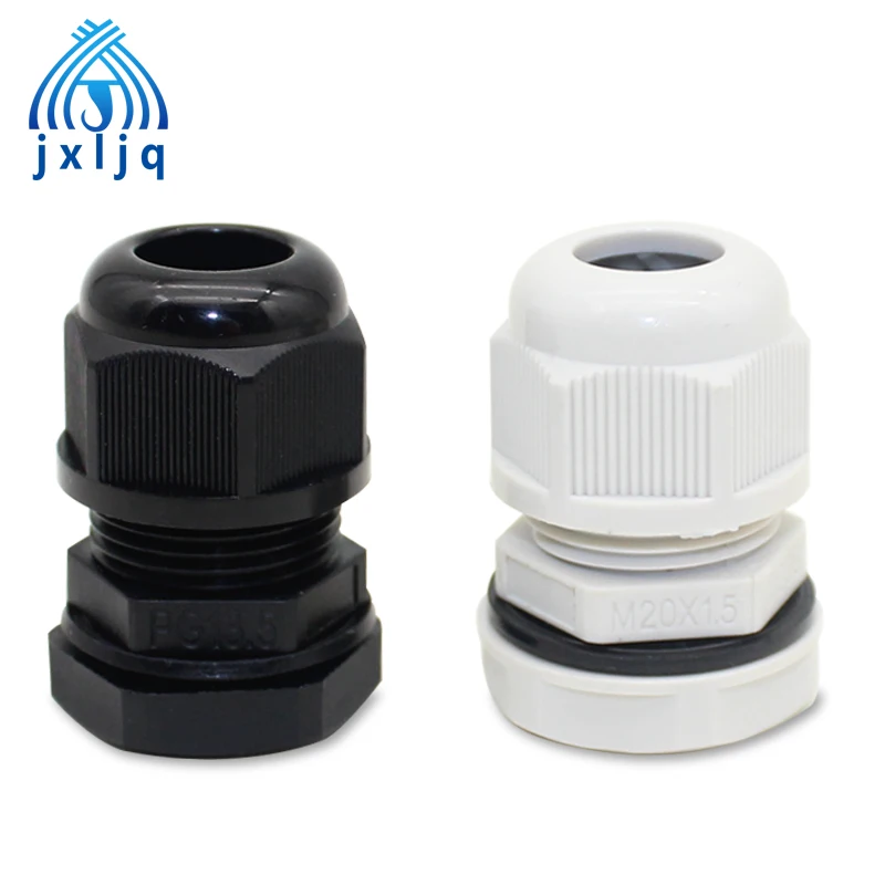 Glândula Cabo Plástico Elétrico Fio de Nylon Branco M16 Rosca Métrica Ip68 Impermeável