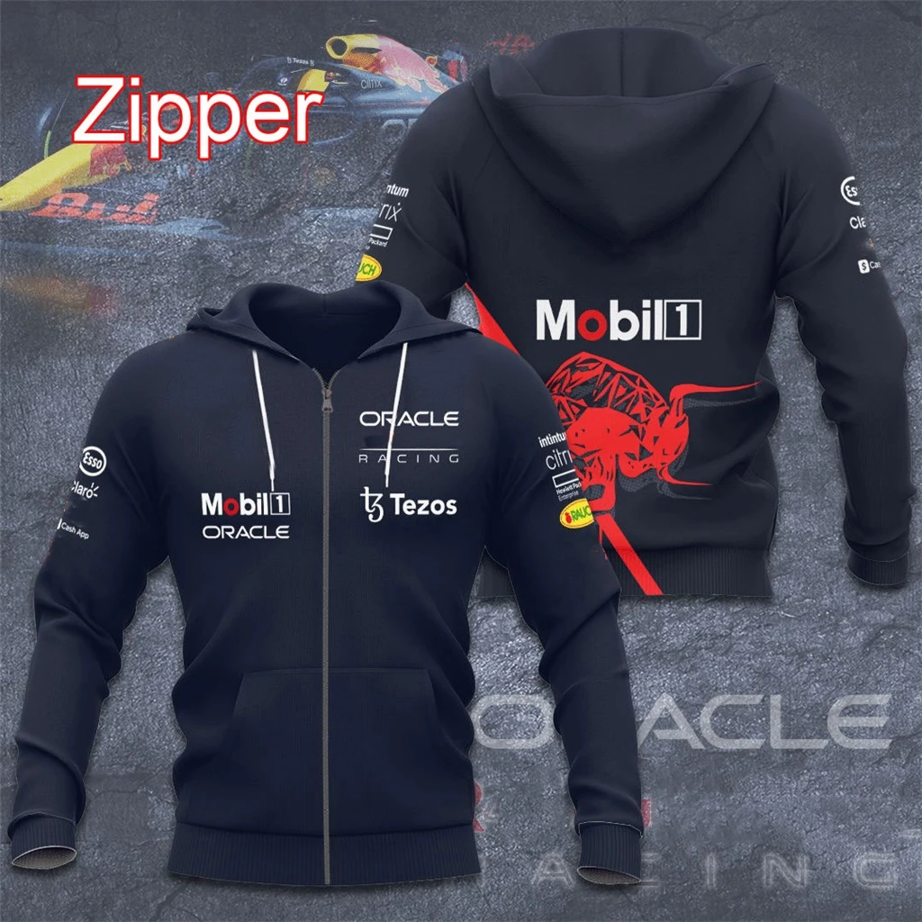 Vendita Calda F1 Racing Felpa Da Uomo Stampata In 3D 2023 Red Racing Team Jacket Felpa Con Cappuccio Per Bambini Casual Bull Pullover Zipper