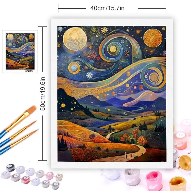 GatyzQuantité-Analyste de peinture par numéros, dessin abstrait sur toile, cadeau d'art peint à la main, bricolage, paysage, décoration d'intérieur 3