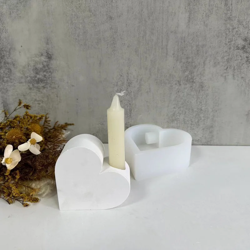 

Love Candle Holder Silicone Mold Valentine's Day Candlestick Bracket Plaster Mold