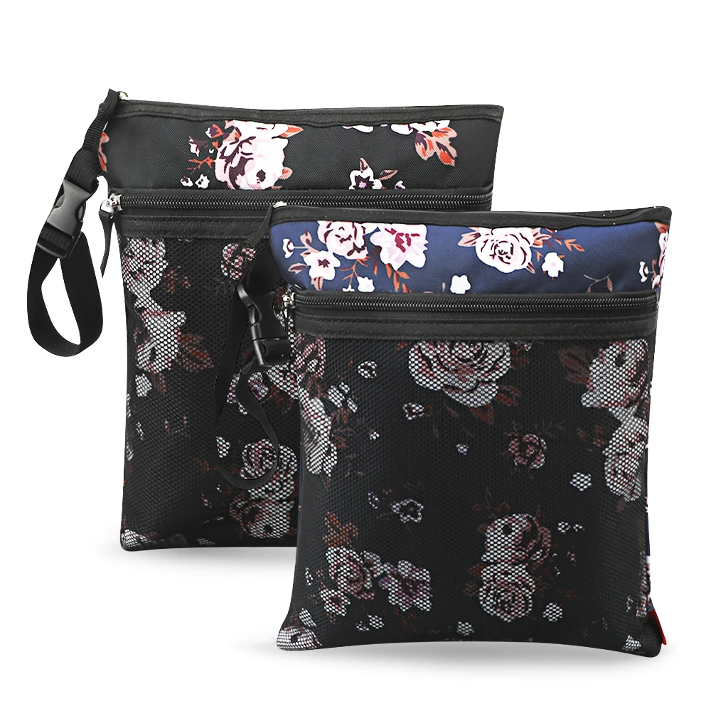 

Baby Diaper Bag Cartoon Print Waterproof Wet Dry Nappy Zipper Handbag Stroller Carry Pack Travel Outdoor Wet Diaper Storage Bags