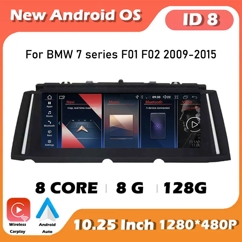 

10.25" Android 13 System For BMW 7 series F01 F02 2009-2015 CIC NBT System IPS Screen Car Player Multimedia GPS Navigation Video