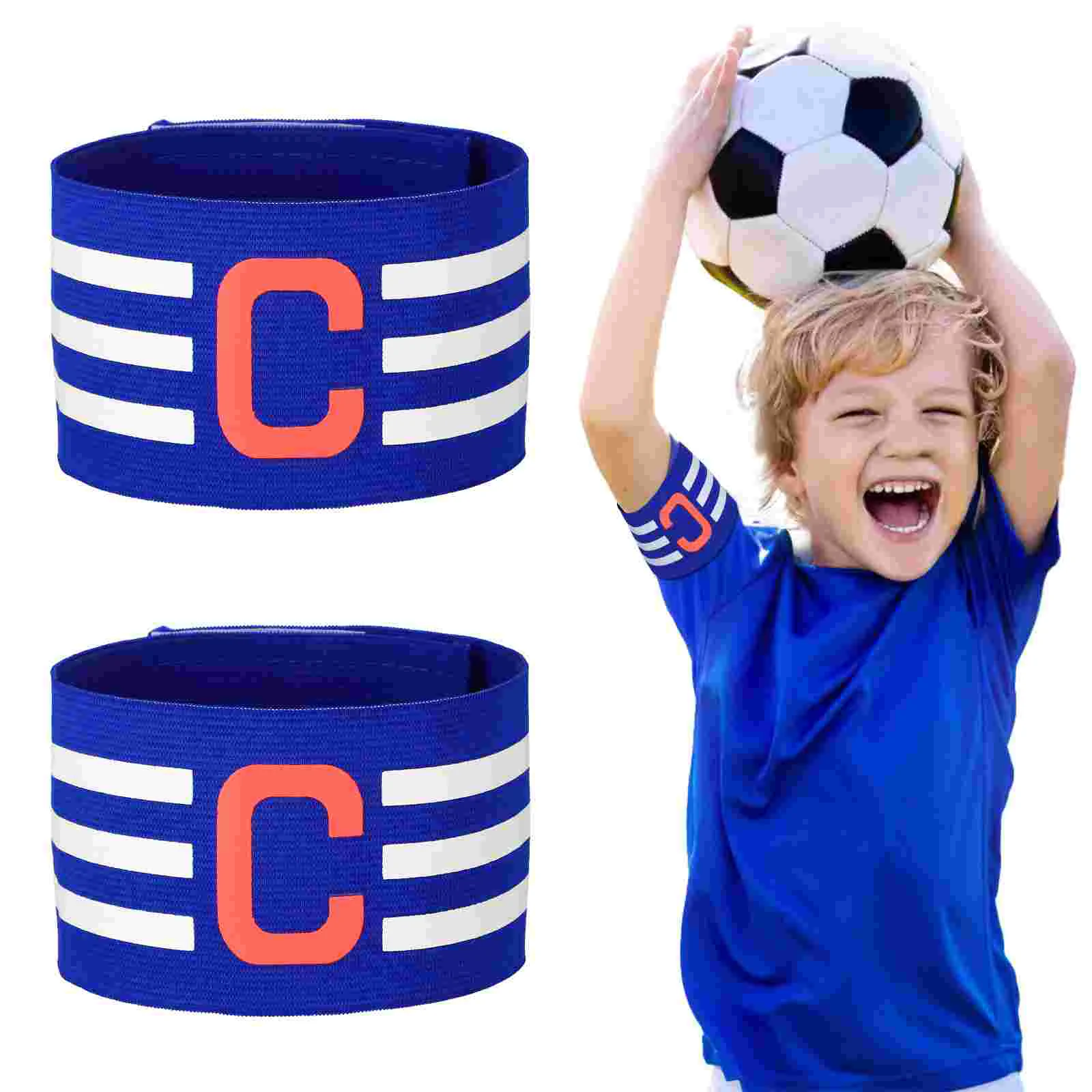 

2 Pcs Aldult Football Captain Armband Polyester Adult Soccer Armbands Adjustable