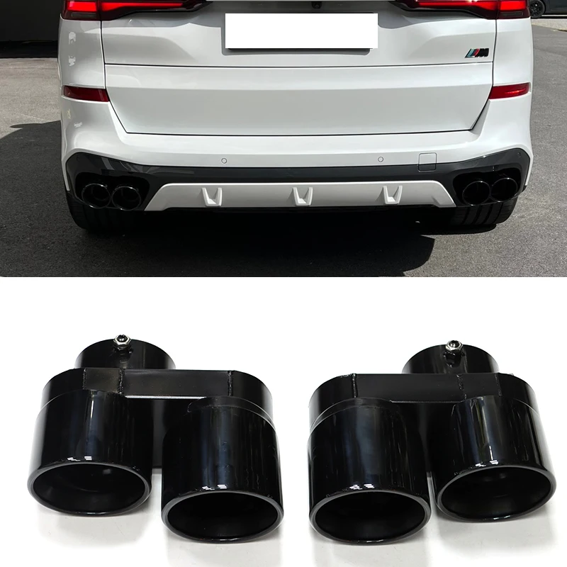 1 Pair Carbon Fiber Exhaust Tip For Bmw G05 X5 G06 X6 G07 X7 2019